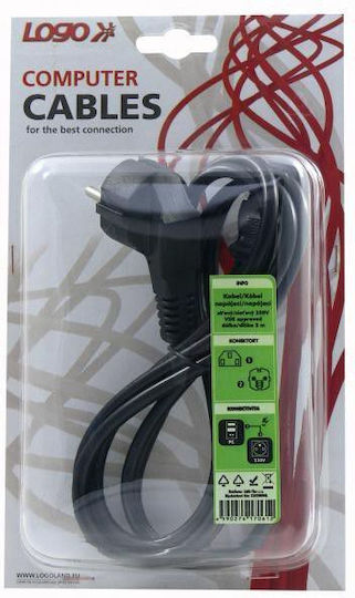 Logo Collection Schuko - IEC C13 Cable 2m Μαύρο 17061