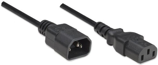 Manhattan IEC C14 - IEC C13 Cable 0.5m Μαύρο 352666