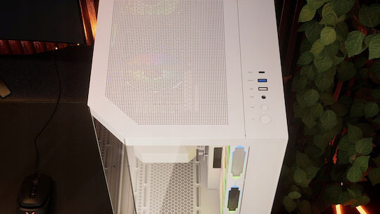 Krux Empero Gaming Midi Tower Κουτί Υπολογιστή με Πλαϊνό Παράθυρο και ARGB Φωτισμό Λευκό