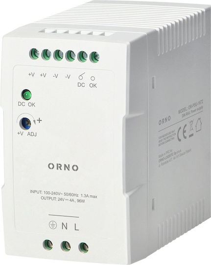 Orno Sursă de Alimentare pe Șină DIN cu Ieșire 24V și Putere 96W 4A