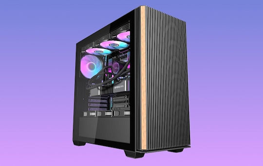 DS900WS Gaming Midi Tower Computer Case with Side Window Black