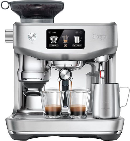 Sage The Oracle Jet Premium Αυτόματη Μηχανή Espresso 1600W Πίεσης 15bar για Cappuccino με Μύλο Άλεσης Πράσινη