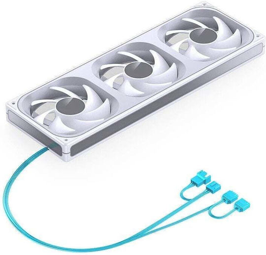 Jonsbo ZB-360WR Reverse Blade Case Fan 123mm (2400rpm / 65.26cfm) with ARGB Lighting and 4-Pin PWM Connection White