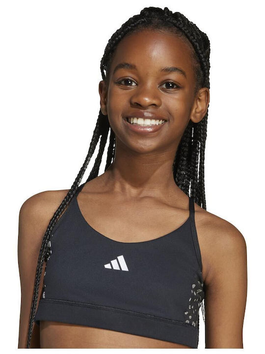 adidas Train Essentials Glam Print Bustieră pentru copii Negru