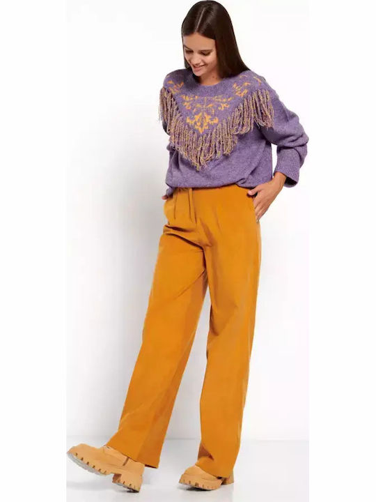 Femei Din material textil Pantaloni Galbenă