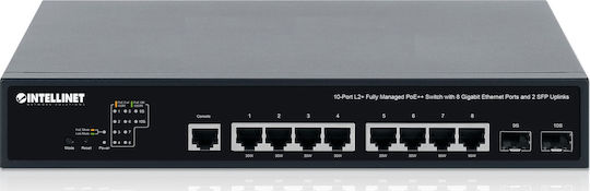 Intellinet 562003 Managed L2 PoE+ Switch με 8 Θύρες Gigabit (1Gbps) Ethernet και 2 SFP Θύρες