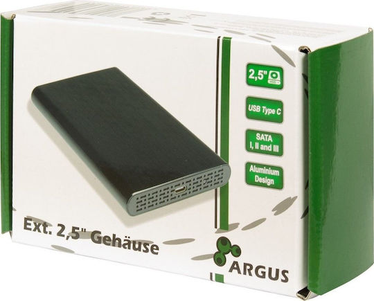 Inter-Tech GD-25010 Hard Drive Case 2.5" SATA III with connection USB 3.1 Type-C in Schwarz color