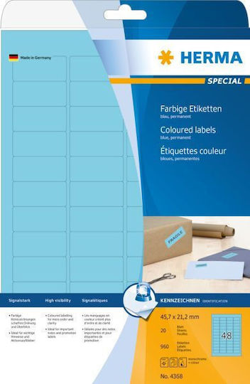 Herma 960 Selbstklebende A4-Etiketten 45.7x21.2mm