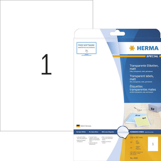 Herma Αυτοκόλλητες Ετικέτες Α4 Ορθογώνιες 210x297mm