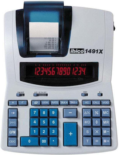 Ibico 1491X Αριθμομηχανή Χαρτοταινίας 14 Ψηφίων σε Λευκό Χρώμα
