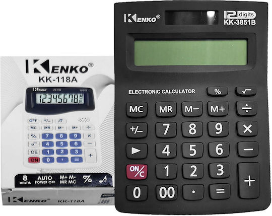 Justnote Αριθμομηχανή 12 Ψηφίων σε Μαύρο Χρώμα