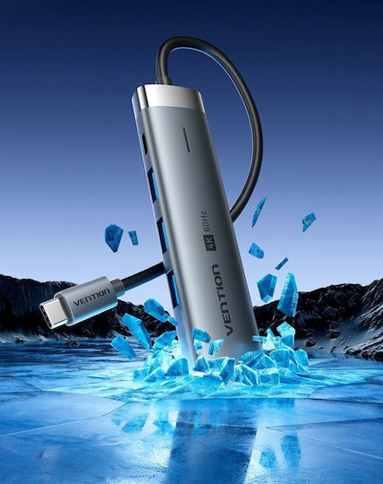 Vention USB-C Docking Station με HDMI 4K PD Γκρι (TGMHB)