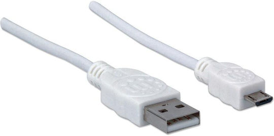 Manhattan Regulär USB 2.0 auf Micro-USB-Kabel Weiß 0.6m (326568) 1Stück
