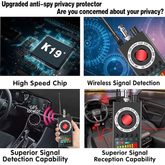 Camera, Bug & GPS Tracker Detector K19+ Detection Device K19+