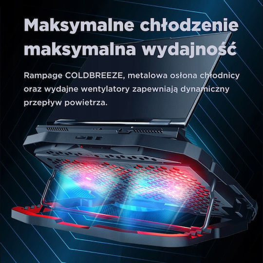 Rampage Cooling Pad για Laptop έως 15.6" με 4 Ανεμιστήρες (WEN-NB-RMPG-009)