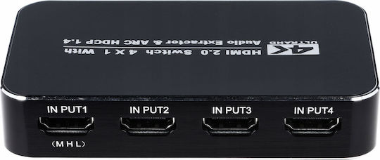 Pawonik HDMI Switch 2.0 4x1 UHD 4K HDCP HDR