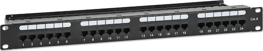 Intellinet Patch Panel 24port Cat 6 Black 721035