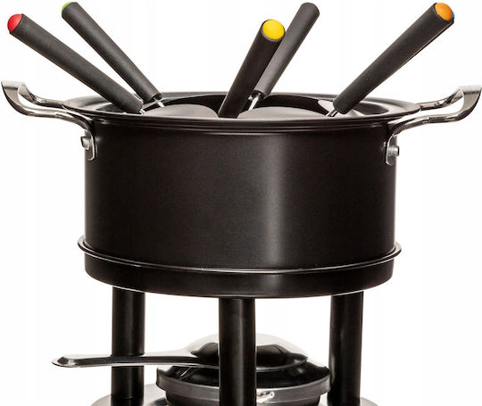 Secret de Gourmet Stainless Steel Fondue Pot with Tea Light Black 19x17x19cm