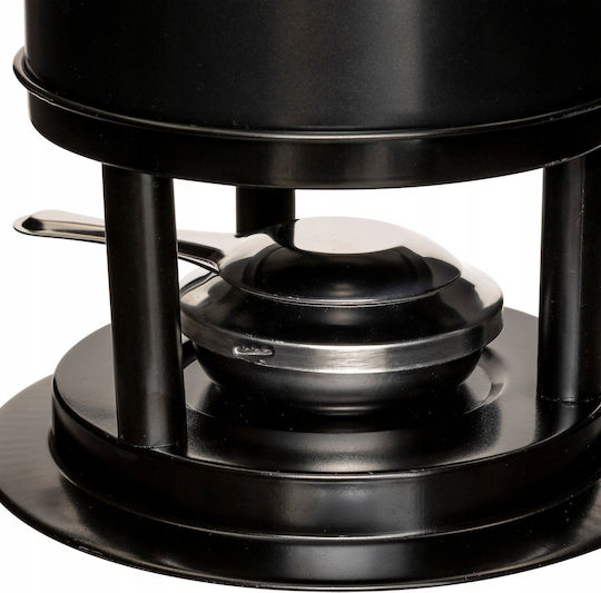 Secret de Gourmet Stainless Steel Fondue Pot with Tea Light Black 19x17x19cm
