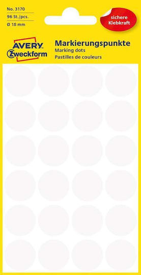 Avery Small Adhesive Labels in White Color 18mm