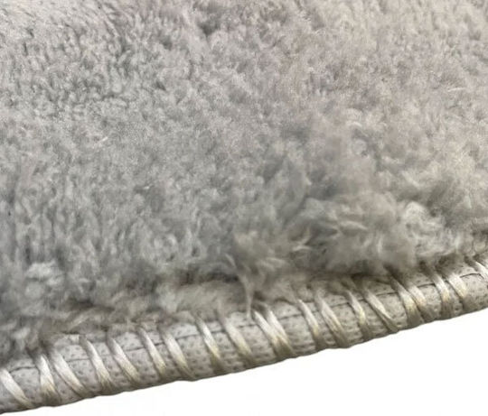 SpitiBazaar Rug Rectangular Furry Grey Sky Blue