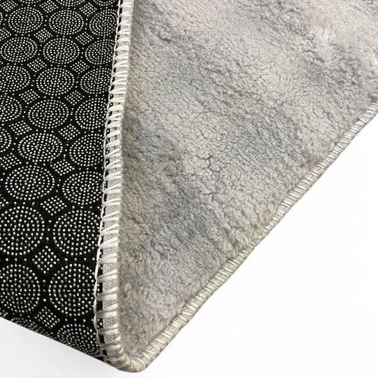 SpitiBazaar Rug Rectangular Furry Grey Sky Blue