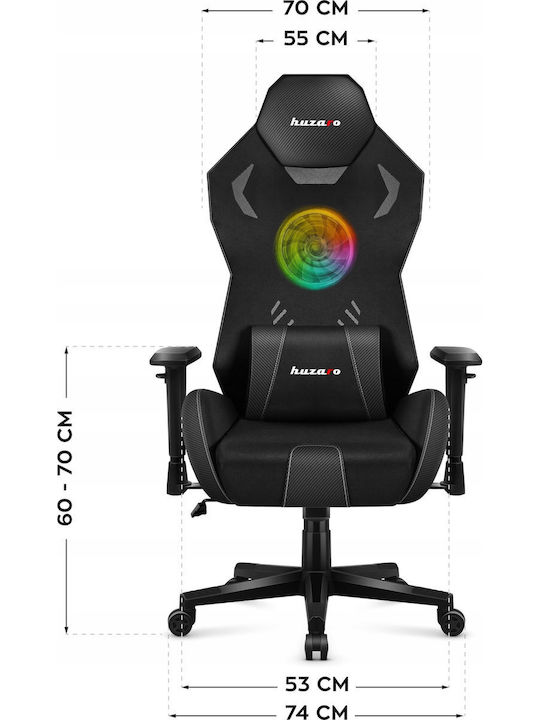 Huzaro Combat 7.6 Fabric Gaming Chair with Adjustable Armrests and RGB Lighting Black