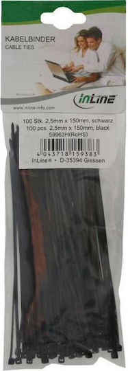 InLine Δεματικά Καλωδίων Πλαστικά 550mmx7.2mm σε Μαύρο χρώμα (100τμχ)