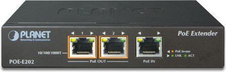 Planet Technology 1-Port 802.3at PoE+ to 2-Port 802.3af/at Gigabit PoE Extender