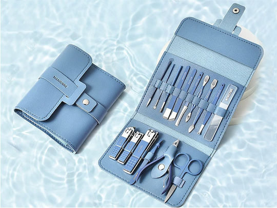 Maniküre-/Pediküre-Set 16 Teile Blaue Tasche 4p-27609
