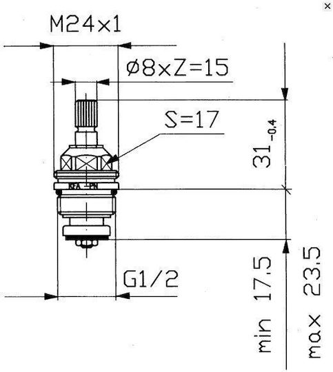 KFA Βάνα / Διακόπτης 1/2"