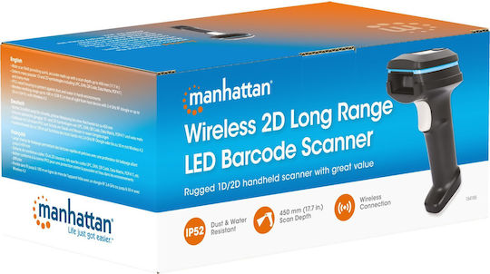 Manhattan Scanner portabil Wireless cu capacitate de citire a codurilor de bare 2D și QR