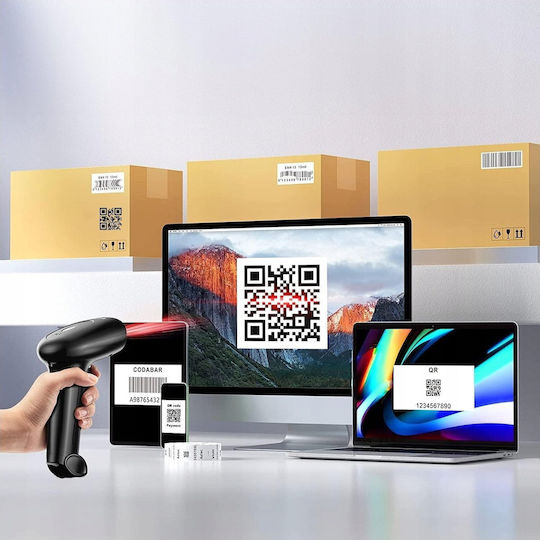 Evawgib EV-W2503 Handheld Scanner Wireless with 2D and QR Barcode Reading Capability