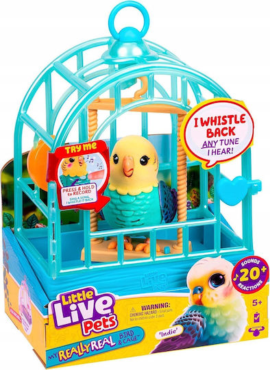 Miniature Toy My Really Real Bird & Cage Indie Little Live Pets for 5+ Years Old 25cm