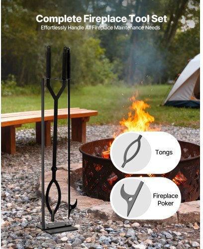 Vevor Fireplace Tongs Black