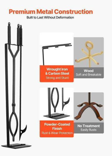 Vevor Fireplace Tongs Black