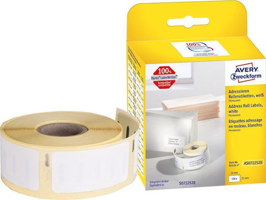 Avery ADRESE 220 Autocolante Autoadezive pe Rolă pentru Imprimantă de Etichete 99.1x38.1mm 1buc
