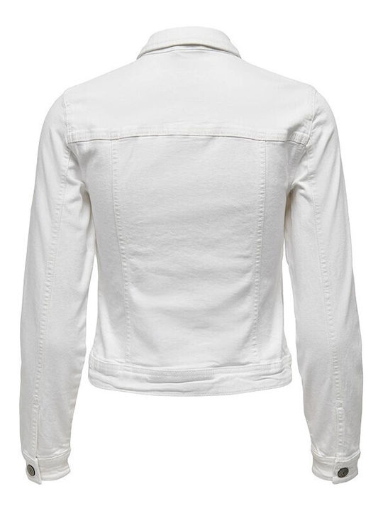 Scurtă Jachetă de femei din denim Alb