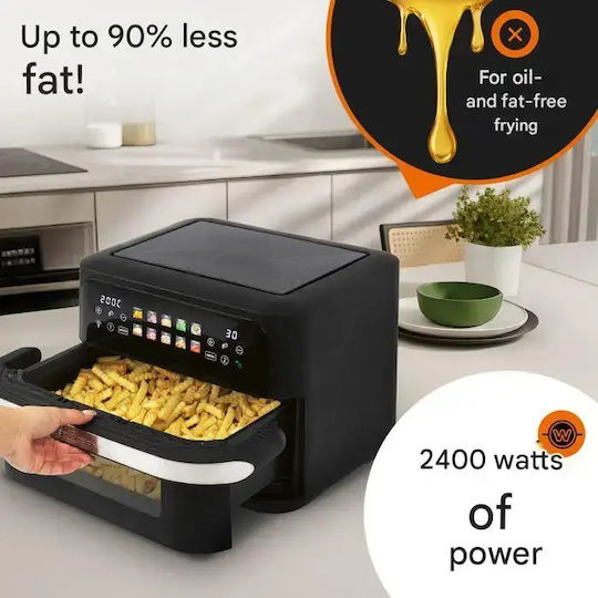 Profi Cook Friteuză cu aer cu Coș Detașabil Dublu 10lt Negru