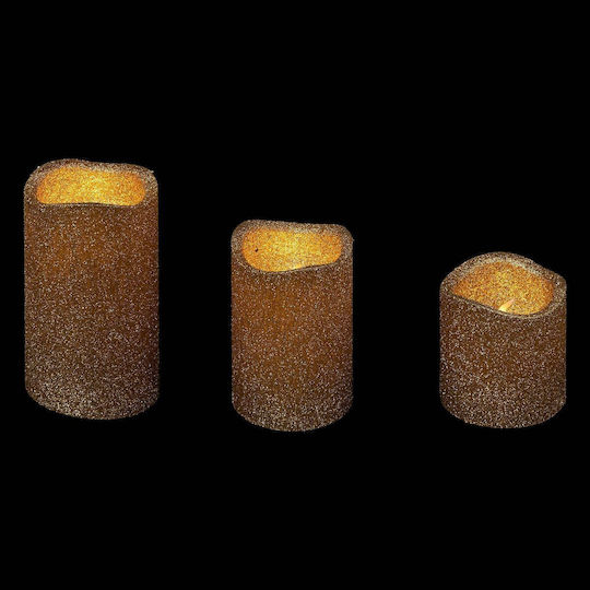 Atmosphera Dekorative Tischlampe LED Warmweiß Wachs-Politur 3 Stück