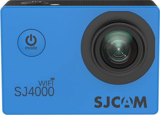 SJCAM SJ4000 Action Camera 4K Ultra HD Υποβρύχια (με Θήκη) Standard με Οθόνη 2" και Wi-Fi Μπλε