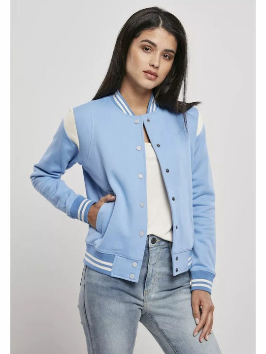 Kurz Damen Bomberjacke Hellblau