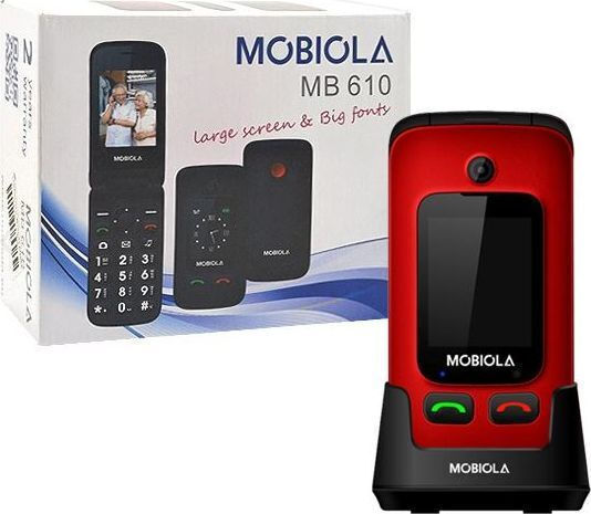 Mobiola MB610 Dual-SIM Handy mit Großen Tasten (Englisches Menü) Rot