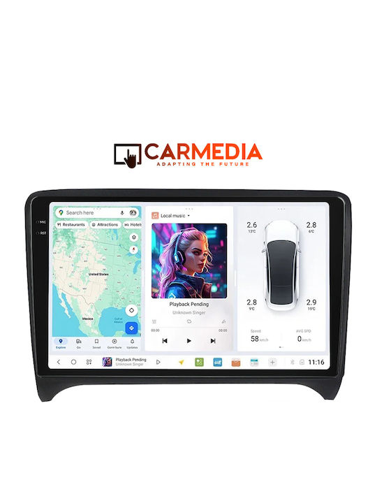 Carmedia Auto-Audiosystem für Audi E-Commerce-Website 2007-2015 (Bluetooth/USB/AUX/WiFi/GPS/Apple-Carplay/Android-Auto) mit Touchscreen 9.5"