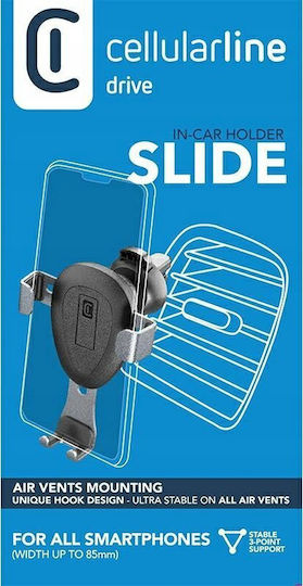 Cellular Line Βάση Κινητού Αυτοκινήτου Slide Handy Wing Pro με Ρυθμιζόμενα Άγκιστρα Μαύρη