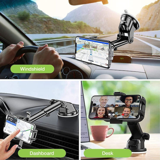 Techly Handyhalterung Auto mit verstellbaren Haken Schwarze