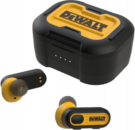 DEWALT PRO-X1 In-ear Bluetooth Handsfree Earphones with Sweat Resistance and Charging Case Black