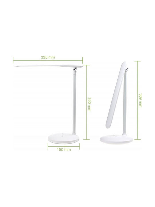 Techly Reîncărcabil LED Lumină de Birou în Culoarea Alb