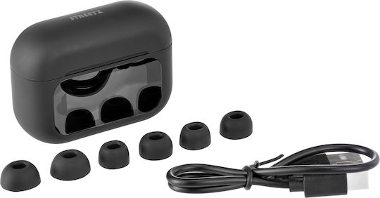 Streetz T600 In-ear Bluetooth Handsfree Ακουστικά με Θήκη Φόρτισης Μαύρα