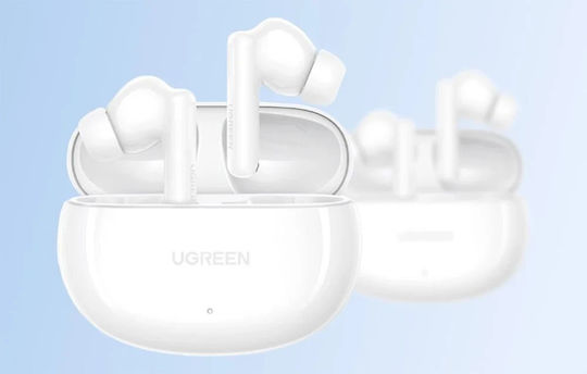 Ugreen WS205 HiTune Hybrid In-ear Bluetooth Handsfree Ακουστικά με Αντοχή στον Ιδρώτα και Θήκη Φόρτισης Λευκά